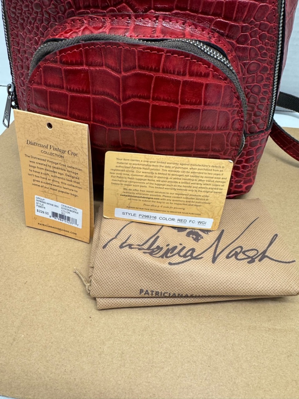 Patricia Nash Alencon Top Handle Small Leather Backpack - Picture 8 of 11